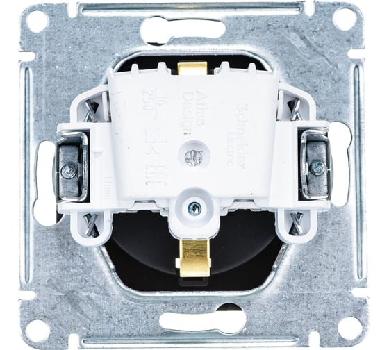 Розетка Systeme Electric ATLASDESIGN с заземлением, со шторками, 16А, КАРБОН ATN001045