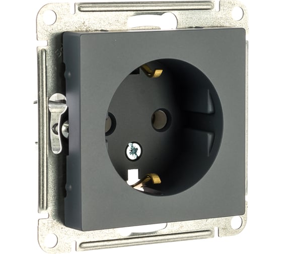 Розетка Systeme Electric ATLASDESIGN с заземлением, 16А, ГРИФЕЛЬ ATN000743