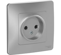 Розетка Systeme Electric BLANCA без заземления без шторок АЛЮМИНИЙ BLNRS000013