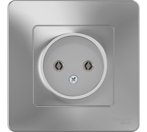 Розетка Systeme Electric BLANCA без заземления без шторок АЛЮМИНИЙ BLNRS000013