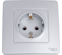 Розетка Systeme Electric BLANCA с заземлением без шторок, АЛЮМИНИЙ BLNRS001013