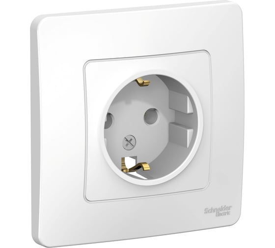 Розетка Systeme Electric BLANCA с заземлением без шторок, БЕЛЫЙ BLNRS001011