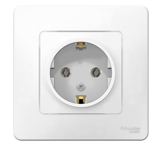Розетка Systeme Electric BLANCA с заземлением без шторок, БЕЛЫЙ BLNRS001011 - выгодная цена, отзывы, характеристики, фото - купить в Москве и РФ