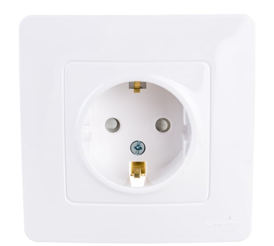Розетка Systeme Electric BLANCA с заземлением со шторками, БЕЛЫЙ BLNRS001111