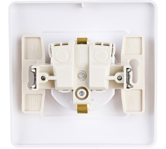 Розетка Systeme Electric BLANCA с заземлением со шторками, БЕЛЫЙ BLNRS001111