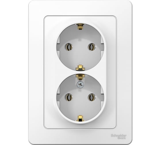 Двойная розетка Systeme Electric BLANCA с заземлением, без шторок, БЕЛЫЙ BLNRS001021