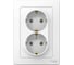 Двойная розетка Systeme Electric BLANCA с заземлением, без шторок, БЕЛЫЙ BLNRS001021 2