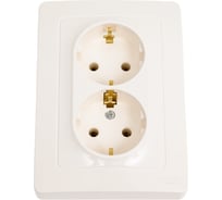 Двойная розетка Systeme Electric BLANCA с заземлением, без шторок, МОЛОЧНЫЙ BLNRS001022