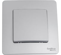 1-клавишный переключатель Systeme Electric BLANCA 10А, 250B, АЛЮМИНИЙ BLNVS010603