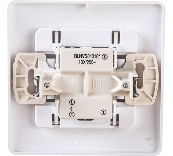 1-клавишный выключатель Systeme Electric BLANCA 10А, 250B, БЕЛЫЙ BLNVS010101