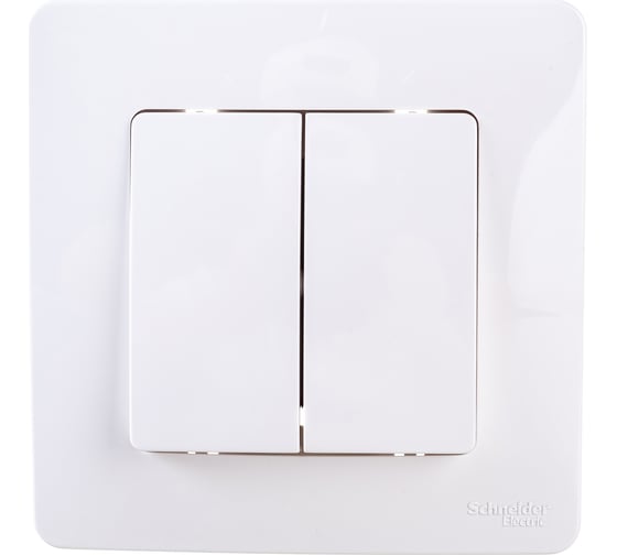 2-клавишный выключатель Systeme Electric BLANCA 10А, 250B, БЕЛЫЙ BLNVS010501 1