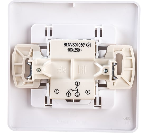 2-клавишный выключатель Systeme Electric BLANCA 10А, 250B, БЕЛЫЙ BLNVS010501