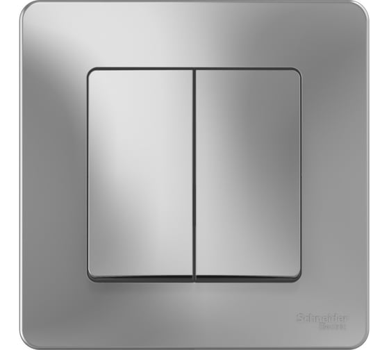 2-клавишный выключатель Systeme Electric BLANCA 10А, 250B, АЛЮМИНИЙ BLNVS010503