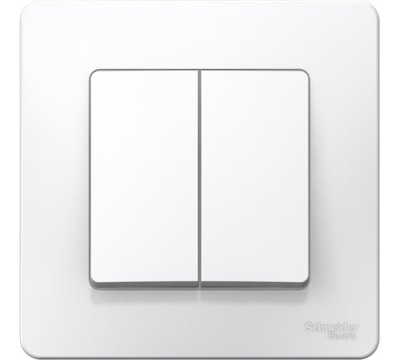 2-клавишный выключатель Systeme Electric BLANCA 6А, 250В, БЕЛЫЙ BLNVS006501