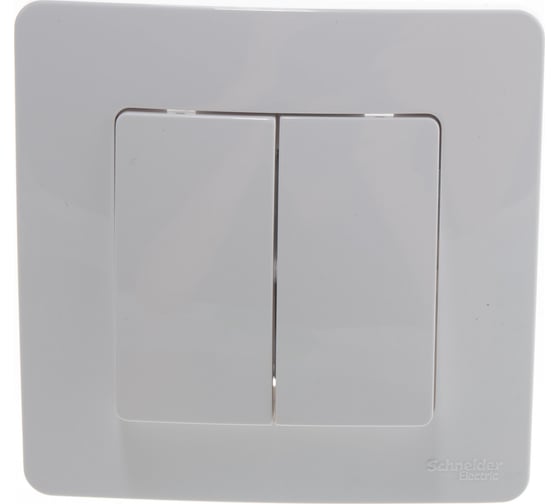 2-клавишный выключатель Systeme Electric BLANCA 6А, 250В, БЕЛЫЙ BLNVS006501