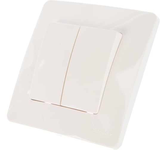 2-клавишный выключатель Systeme Electric BLANCA 10А, 250B, МОЛОЧНЫЙ BLNVS010502