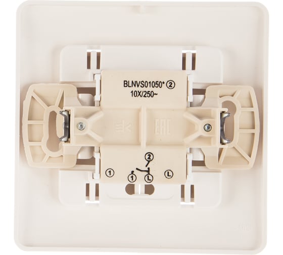 2-клавишный выключатель Systeme Electric BLANCA 10А, 250B, МОЛОЧНЫЙ BLNVS010502