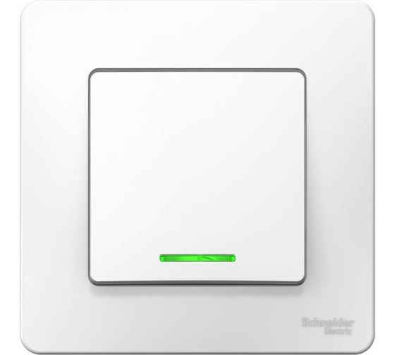 1-клавишный выключатель Systeme Electric BLANCA с подсветкой, 10А, 250B, БЕЛЫЙ BLNVS010111