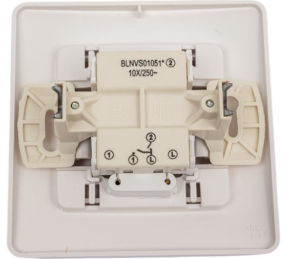 2-клавишный выключатель Systeme Electric BLANCA с подсветкой, БЕЛЫЙ BLNVS010511