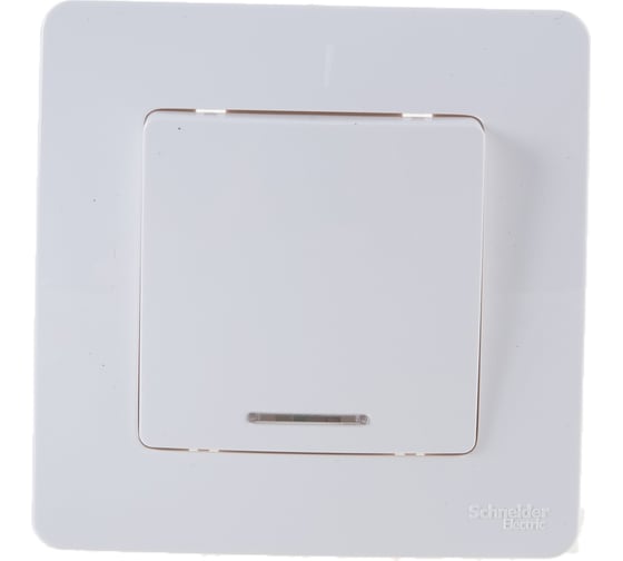 1-клавишный выключатель Systeme Electric BLANCA с подсветкой 10А, 250B, МОЛОЧНЫЙ BLNVS010112