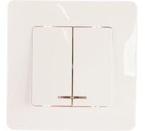 2-клавишный выключатель Systeme Electric BLANCA с подсветкой 10А, 250B, МОЛОЧНЫЙ BLNVS010512