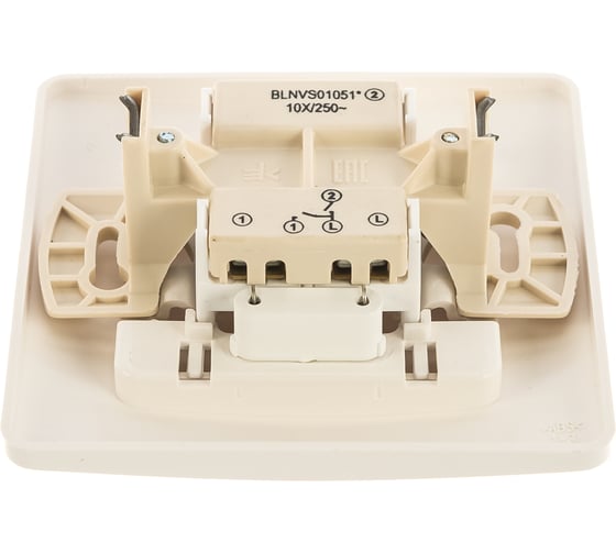 2-клавишный выключатель Systeme Electric BLANCA с подсветкой 10А, 250B, МОЛОЧНЫЙ BLNVS010512