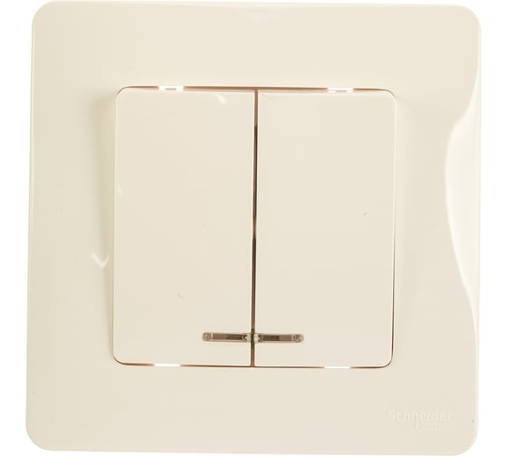 2-клавишный выключатель Systeme Electric BLANCA с подсветкой 10А, 250B, МОЛОЧНЫЙ BLNVS010512