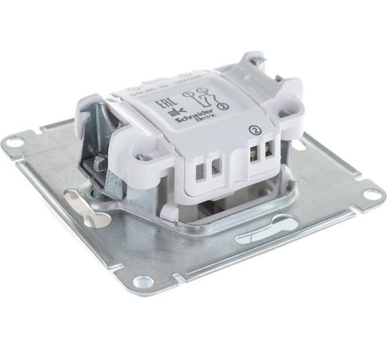2-клавишный выключатель Systeme Electric GLOSSA с подсветкой, 10АХ, АЛЮМИНИЙ GSL000353