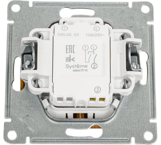 2-клавишный выключатель Systeme Electric GLOSSA с подсветкой, 10АХ, ДЕРЕВО ДУБ GSL000553