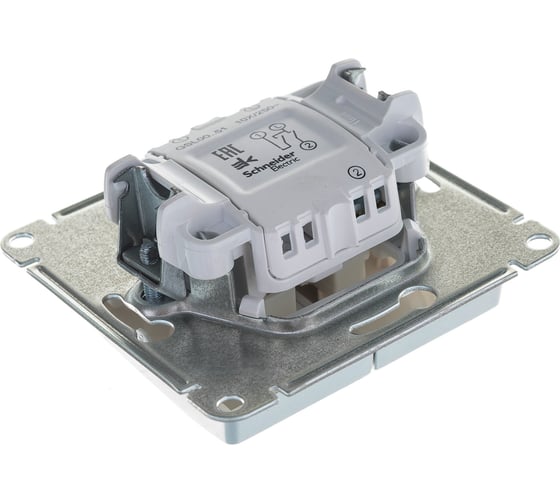 2-клавишный выключатель Systeme Electric GLOSSA 10АХ, АЛЮМИНИЙ GSL000351