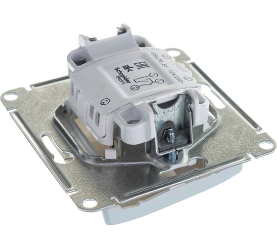 2-клавишный выключатель Systeme Electric GLOSSA 10АХ, АЛЮМИНИЙ GSL000351