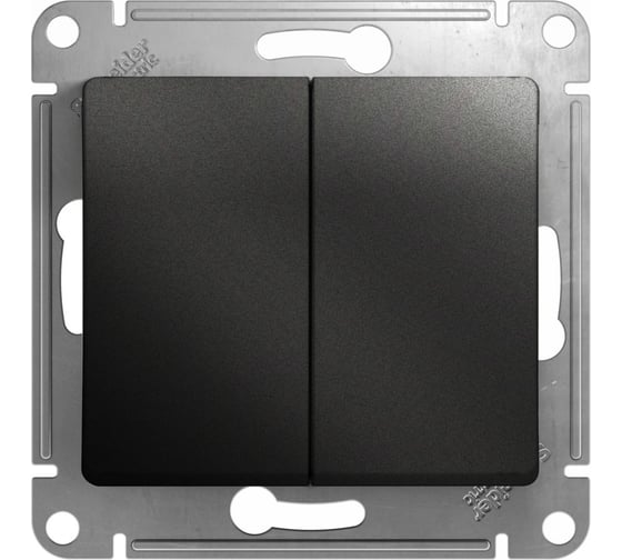 2-клавишный выключатель Systeme Electric GLOSSA 10АХ, АНТРАЦИТ GSL000751