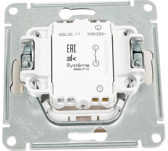 1-клавишный выключатель Systeme Electric GLOSSA 10АХ, ТИТАН GSL000411