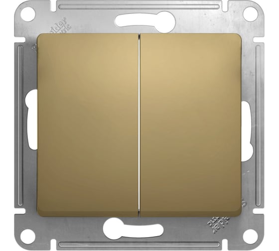 2-клавишный выключатель Systeme Electric GLOSSA 10АХ, ТИТАН GSL000451