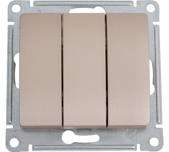 3-клавишный выключатель Systeme Electric GLOSSA 10АХ, ТИТАН GSL000431 1