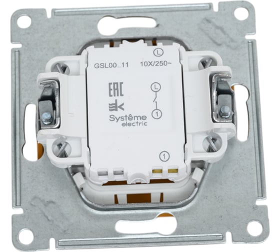 1-клавишный выключатель Systeme Electric GLOSSA 10АХ, ДЕРЕВО ДУБ GSL000511