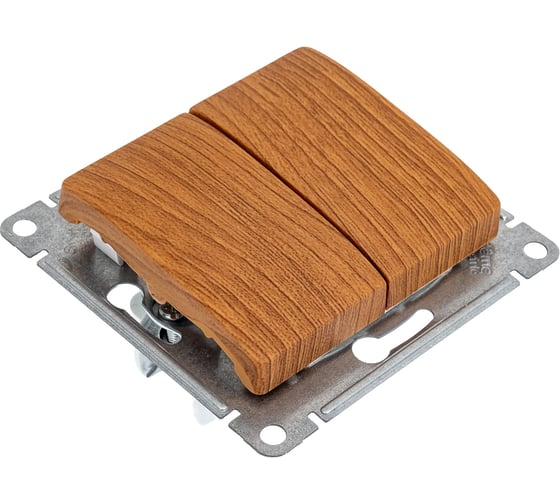 2-клавишный выключатель Systeme Electric GLOSSA 10АХ, ДЕРЕВО ДУБ GSL000551