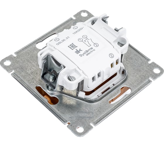 2-клавишный выключатель Systeme Electric GLOSSA 10АХ, ДЕРЕВО ДУБ GSL000551
