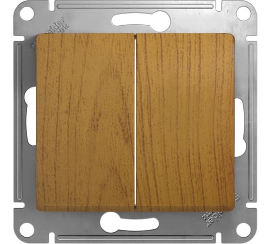 2-клавишный выключатель Systeme Electric GLOSSA 10АХ, ДЕРЕВО ДУБ GSL000551 1