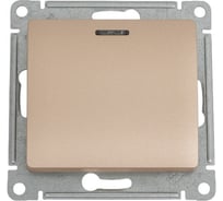 1-клавишный переключатель Systeme Electric GLOSSA с подсветкой, 10АХ, ТИТАН GSL000463