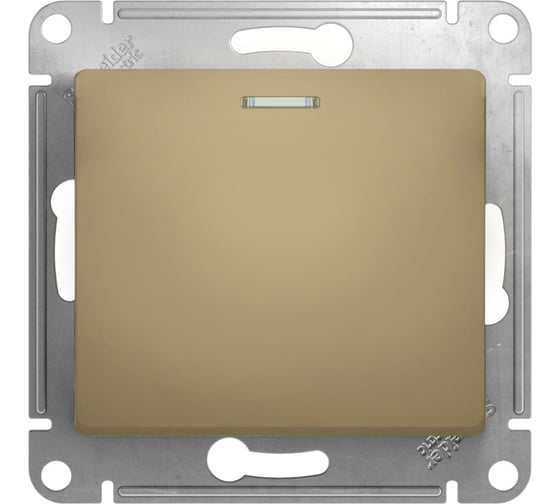 1-клавишный переключатель Systeme Electric GLOSSA с подсветкой, 10АХ, ТИТАН GSL000463 1