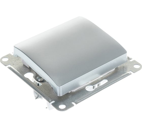 1-клавишный переключатель Systeme Electric GLOSSA 10АХ, АЛЮМИНИЙ GSL000361