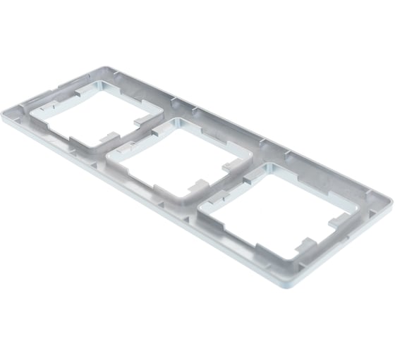 3-постовая горизонтальная рамка Systeme Electric GLOSSA АЛЮМИНИЙ GSL000303