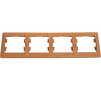 4-постовая горизонтальная рамка Systeme Electric GLOSSA ДЕРЕВО ДУБ GSL000504