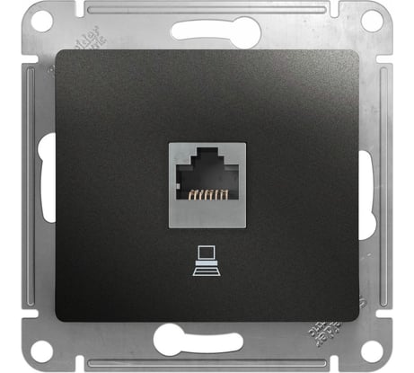 Компьютерная розетка Systeme Electric GLOSSA RJ45 категория 5E АНТРАЦИТ GSL000781K