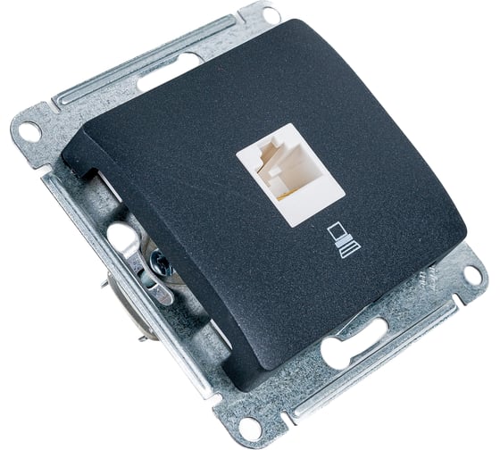 Компьютерная розетка Systeme Electric GLOSSA RJ45 категория 5E АНТРАЦИТ GSL000781K