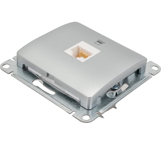 Компьютерная розетка Systeme Electric GLOSSA RJ45 категории 5E, АЛЮМИНИЙ GSL000381K