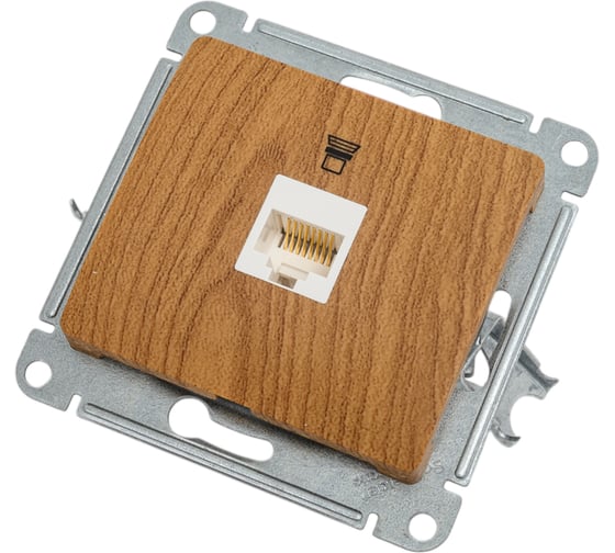 Компьютерная розетка Systeme Electric GLOSSA RJ45 категория 5E, ДЕРЕВО ДУБ GSL000581K