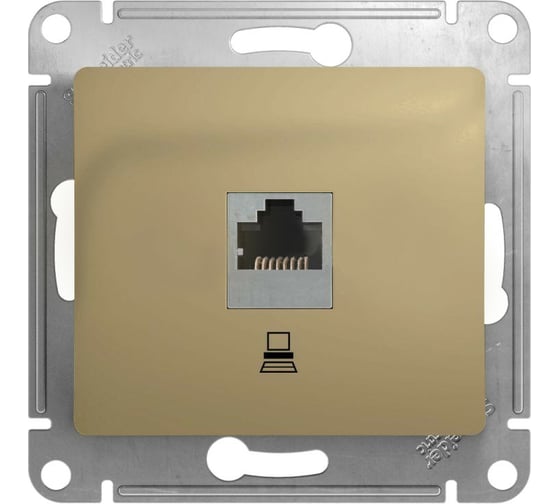 Компьютерная розетка Systeme Electric GLOSSA RJ45 категория 5E, ТИТАН GSL000481K