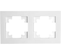 Рамка 2-местная STEKKER GFR00-7002-01M стекло, серия Катрин, белый матовы 49595
